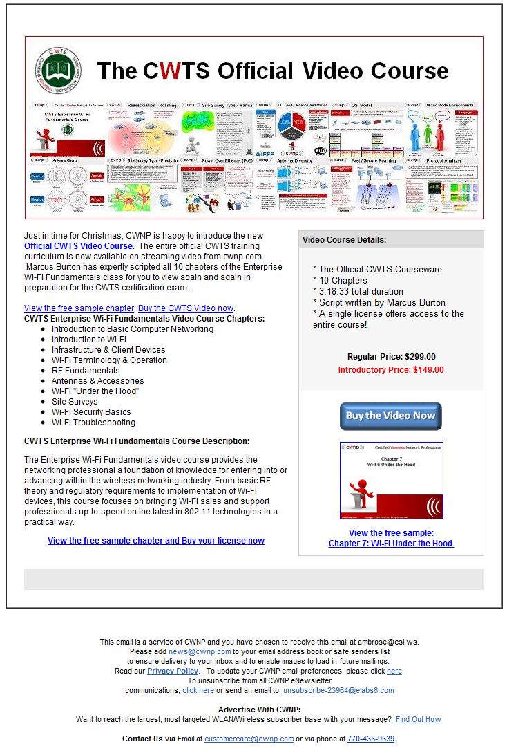 Sample CWNP Newsletter - click to see larger image