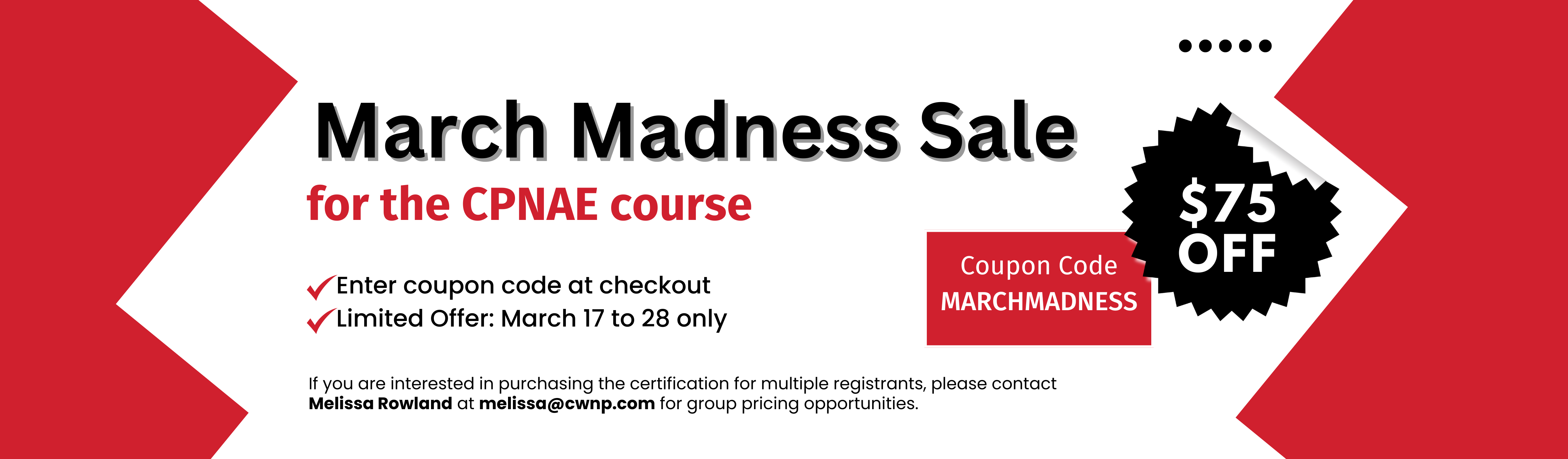 CWNP March Madness Sale CPNAE